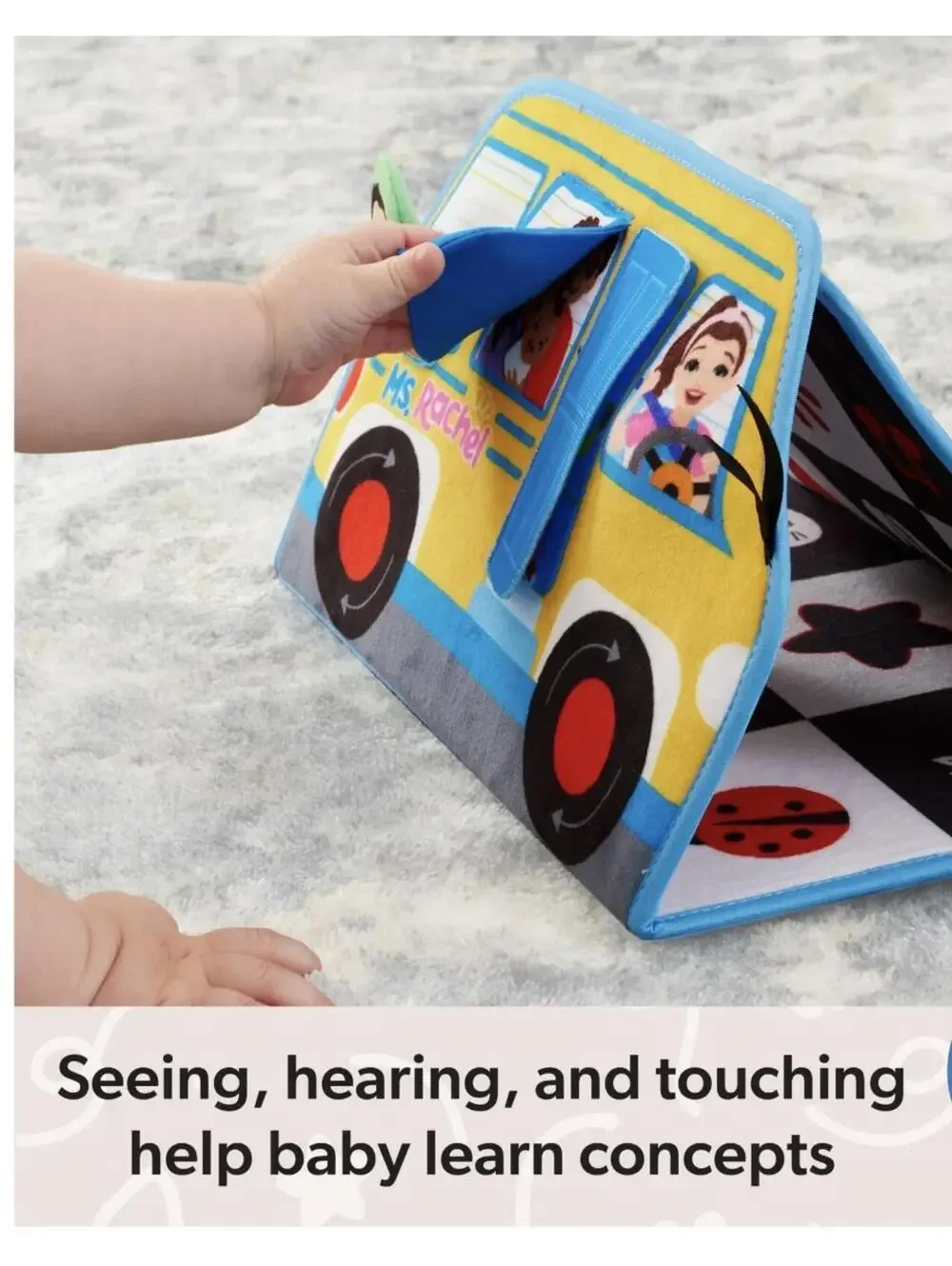 New Baby Development Activity Play Mirror Sensory Features Ms Rachel Bus Toy